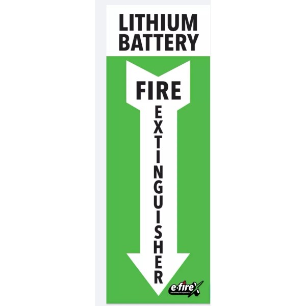 efirex (1) LITHIUM SELF-ADHESIVE VINYL (4"X12") "FIRE EXTINGUISHER ARROW" SIGNS..NEW