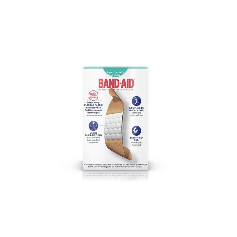 Band-Aid Band Aid Flexible Fabric Adhesive Bandages Comfortable Protection 30