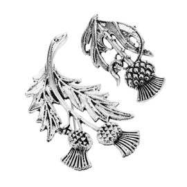 COLLBATH 2 x Thistle Brooch Scottish Thistle Brooch Pin Scotland Brooch Vintage Irish Brooch Pin Scarf Ring Clip Wedding Around Alloy, Metal, No gemstone