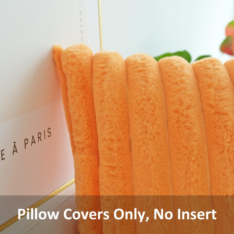 JOJUSIS Pack of 2 Faux Fur Plush Decorative Throw Pillow