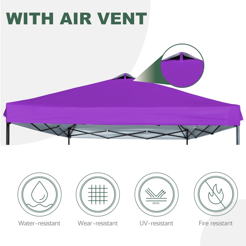 JANCANOPY 12x12 Canopy Replacement Top with Air Vent Silver Coated