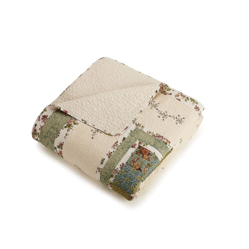 MODERN HEIRLOOM Olivia Embroidered Quilted Bedspread - Lightweight Breathable All