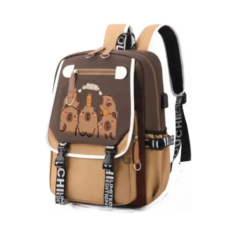 Bonita Mochila Tipo Capibara Big Cap Para Niñas