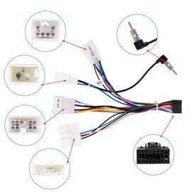 2X 16Pin Radio Wire Harness Kit Replacement for 2012-Above Toyota Camry RAV4 Corolla Yaris Stereo Wiring Adapter with Butt Connector 28Pin SWC Antenna USB Cord
