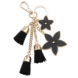 F.ZH Keychain Star Pattern Bag Charm Bag Star Accessory Tassel Star Charm Cute Decoration Gift, Black