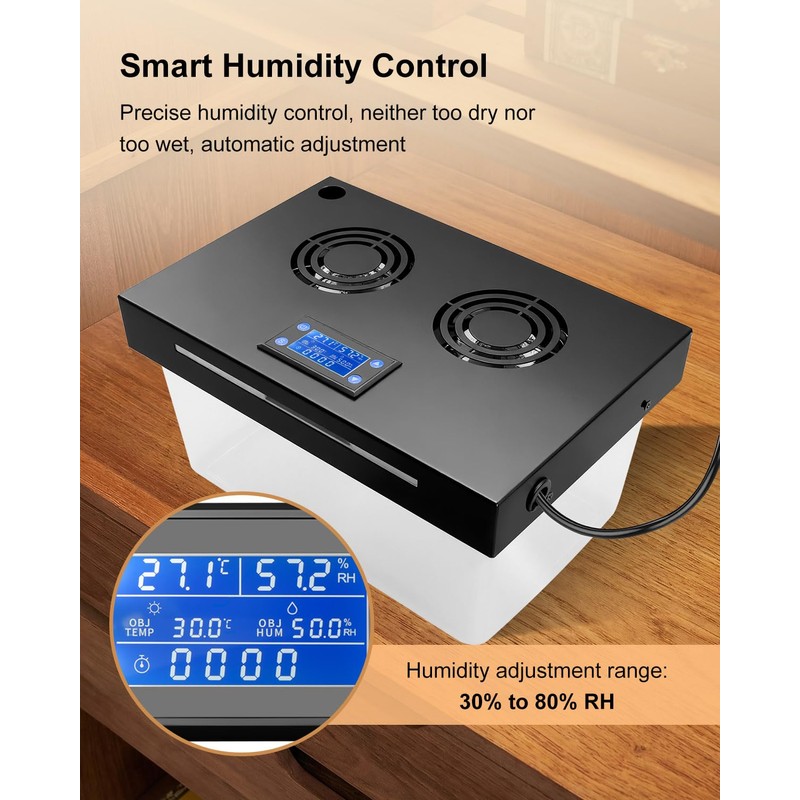 Electric Humidifier for Cabinet with Humidity Temperature Control, 110V Circulating