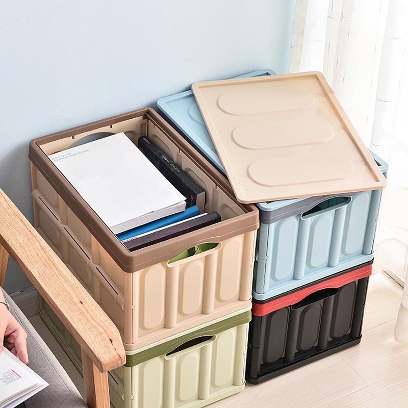 jocabo Collapsible Storage Box with lid 30L Lidded Storage Bin