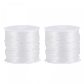 uxcell Elastic String Stretchy Cord Bracelet Thread Craft Wire Rope for Bracelets, Beading, DIY Making, White, 2 Rolls