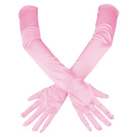 NIDHFG 1 Pair Of Pink Gloves, Women'S Long Gloves, Satin Gloves, Party Dress Gloves, Ele Gloves.