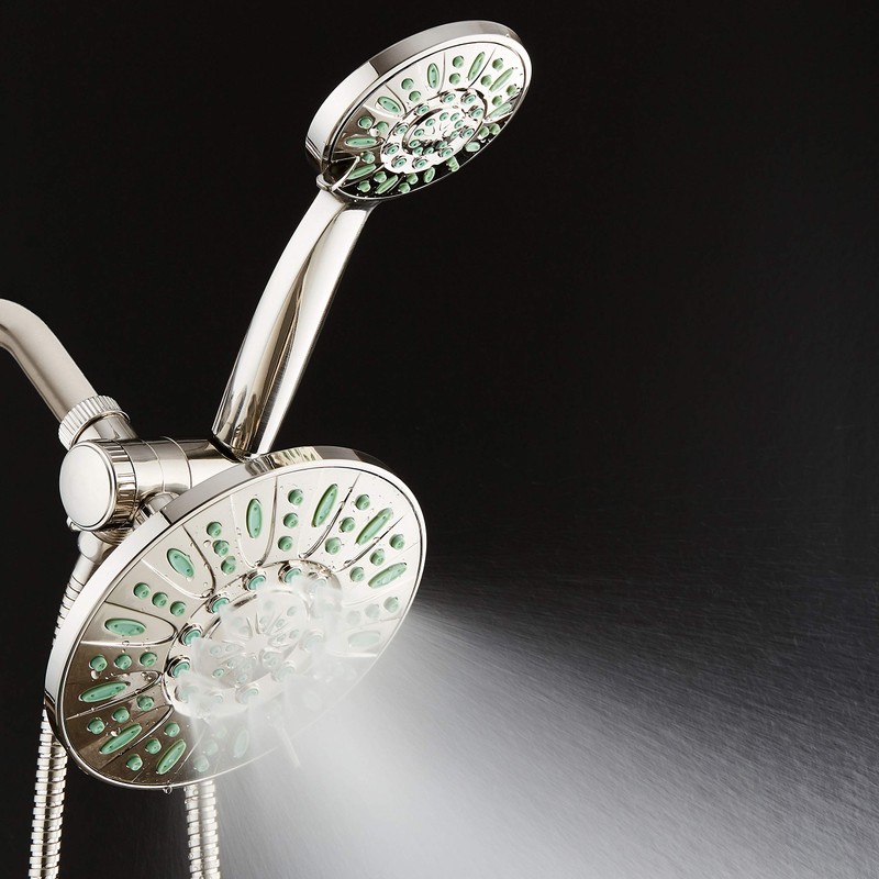 AquaDance Antimicrobial/Anti-Clog High-Pressure 30-setting Rainfall Shower Combo, Microban Nozzle Protection
