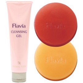 Phravia Medicated Skin Care 2-Piece Set, Cleansing Gel, 4.6 oz (130 g), Facial Cleansing Soap, High Concentration, Flavangenol, Highly Moisturizing, Transparent, Dry, Pore Care