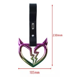 Unbranded Devil Broken Heart Neo Chrome JDM TSURIKAWA Ring Subway Train Bus Handle Strap