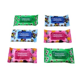 6 Packs Hand Wipes, Wet Wipes, Hand Cleaning Wipes, Hand Wipes for ALL, Travel Wipes 10 Count Travel Size