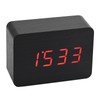 LED Wooden Alarm Clock, Alarm Function/Voice Control and Continuous Light