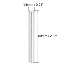 TOP-VIGOR 15Pcs 6mm x 60mm Dowel Pins Shelf Support Pegs, 304 Stainless Steel Cylindrical Shelf Support Pin Fasten Elements Silver Tone