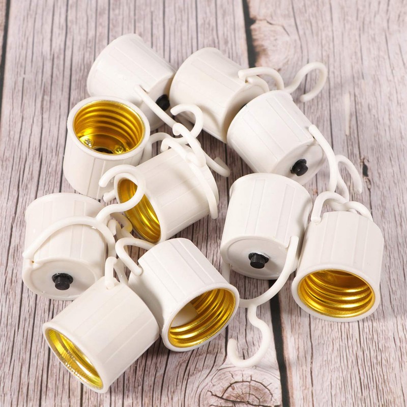 Mobestech 10 Pcs LED Light Bulb Holder E27 Screw in