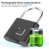 Smart Fingerprint Padlock USB Rechargeable Security LED Lock for Backpack