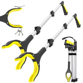 YOLOZAI 38" Extra Long Grabber Tool with 360°Rotating Anti-Slip Jaw， Lightweight Reaching Aid Reacher Tool, Arm Extension Heavy Duty Grabbers for Elderly (38 Inch - 2PCS)
