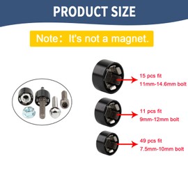 Motorcycle Bolt Covers Flat Toppers Head Bolt Caps Kit Fit for Harley 2007-2016 Touring FLT FLH Electra Glide Road Glide Street Glide Road King (Pack of 75) (Black)