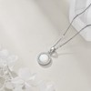 URONE Opal Necklace for Women 925 Sterling Silver Dainty Round