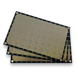 Double sided perforated grid board with round pads.