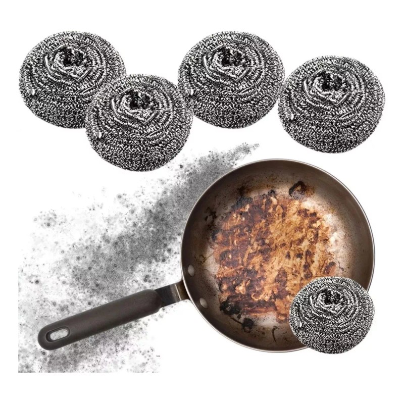 Mafab Set 4 Fibra Metálica Espiral Para Lavar Trastes Cocina