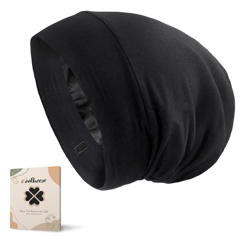 iCooBreeze Satin Hair Bonnet for Sleeping,Silky Satin Lined Sleep Cap