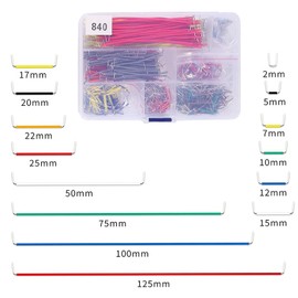 DIANN 840pcs Breadboard Jumper Wire Kit 14 Values Jumper Wires Kit 2-125mm Solderless Flexible Breadboard Connecting Line Cables