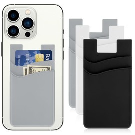 Mabor 3 Pcs Card Holder for Phone,Stick on Phone Wallet, Fits Every Smartphones,Strong Stickiness,Card Holder for Back of Phone,Cell Phone Wallet,Phone Wallet Stick on,Cellphone Wallet