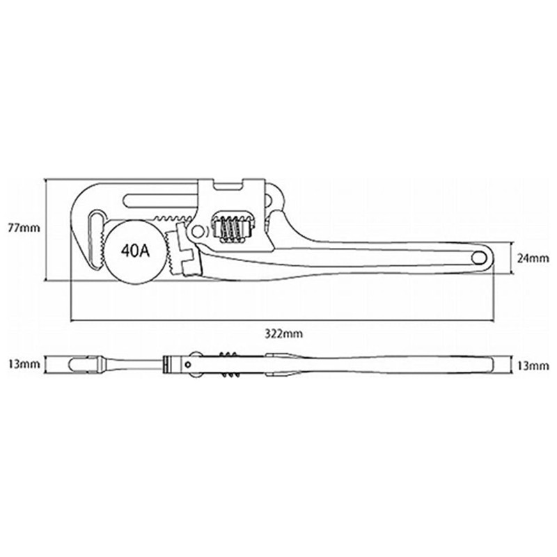 MCC Pipe Wrench arumisurimuwaido 300 pwtda300 