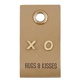 Santa Barbara Design Studio Fleur Jewelry Gold Stud Leather Tag Earrings, XO