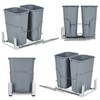 ‌Pull Out Trash Can Under Cabinet 2x25 QT, Dual Bin