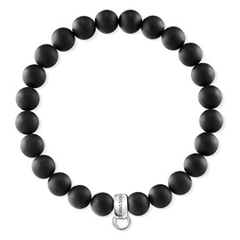 Thomas Sabo Charm Club X0219-023-11 women's bracelet, 925 sterling silver, obsidian, Silver, Black