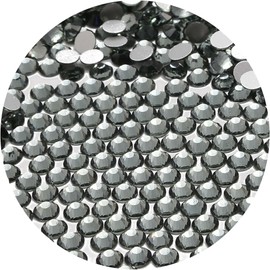 NCB 3000pcs Flatback Round Glass Nail Art Rhinestones Crystal for DIY Making Accessories Shoes, Clothes, Face Art, Bags, Manicure (Black Diamond, SS5 3000pcs)