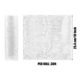DIMUGE Deco Mesh 10 Inch x30 Feet, White More Width Metallic Foil Mesh Fabric, Christmas Ribbon, Mesh Ribbon for Decoration Wreaths, Home, Crafts and Gift Wrapping - 1 Pack