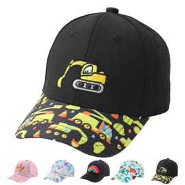 AUNGCSHE Baseball Cap, Adjustable Children's Snapback, Adjustable Baseball Cap, Sun Hat, black excavator, 54