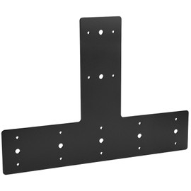 QWORK 14" x 10" T Shape Steel Flat Bracket with Industrial-Grade Powder Coating, Joining Brackets, Connecting Brackets, 0.16" and 0.32" Holes