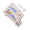 Kids Dinner Plate with Spoon Bamboo Fiber Divided Plates Cartoon