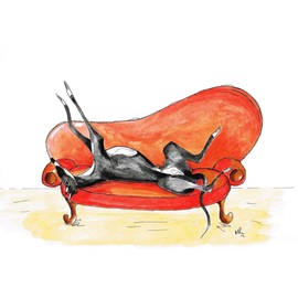 Greyhound Whippet Lurcher Gifts, Print Artwork Painting Gifts- [A4 Print only, 8.25 x 11.75"]
