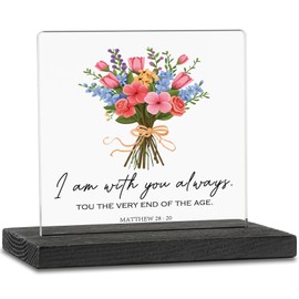 vizuzi Bible Verse Matthew 28 20 Christian Decor Gifts for Women Men Prayer Coworkers Employees Friends Inspirational Positive Scripture Desk Decorative Signs Plaques ZBB109