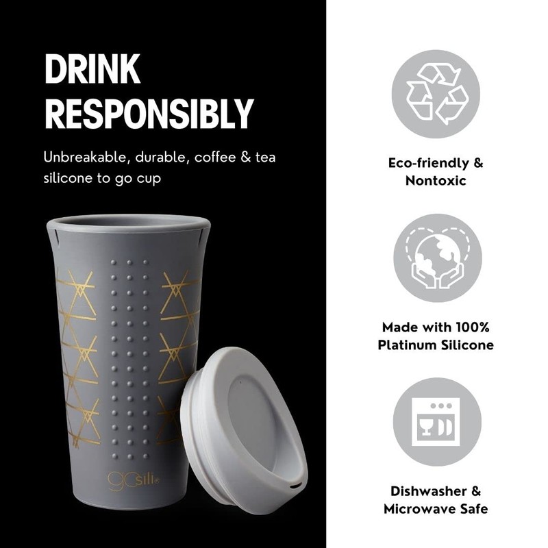 Gosili 16 Oz Coffee Cup with Lid and Printed Thermal