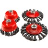 4pc Twist Knot Semi Flat Wire Wheel Cup Brush Set