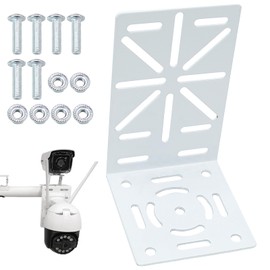 Universal Vertical Mast Mount, L-shaped Bracket for Surveillance Camera Wall Mount Metal Mounting Corner Bracket for Indoor and Outdoor Use