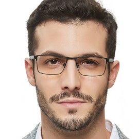 OCCI CHIARI Computer Reading Glasses Men's Reader Anti Blue Light 0 100 150 200 250 300 350 400 500 600 (Black,5.0)
