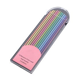 TOPINCN 12PCS 2mm Lead Refills, 90mm Length Mechanical Pencil Lead, 12 Unique Colors Graphite Lead Water & Break Resistant for Arts Crafts Carpentry Mechanical Colored Pencils