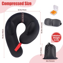 ChimimeDecor Travel Neck Pillow for Traveling, Travel Pillows for Airplanes, Comfortable & Breathable Cover, Adjustable Elastic Straps,Washable & Portable,Airplane Pillow for Traveling,Car,Office,Home