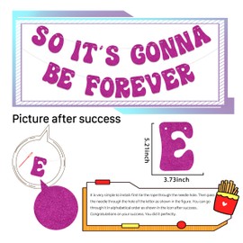 So It's Gonna Be Forever banner，Bachelorette Party Decorations, Bridal Shower Engagement Wedding Party Decoration Supplies Rose Red Glitter