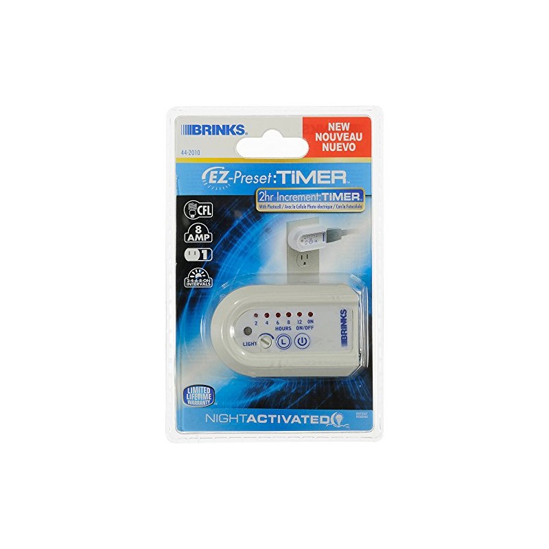 BRINKS - Indoor Digital Timer with Photocell - Can Set