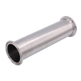DERNORD Sanitary Spool Tube with Clamp Ends,Stainless Steel 304 Seamless Round Tubing With 2 inch Tri Clamp 64MM Ferrule Flange (Tube Length: 8 Inch / 204MM)