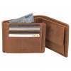 DiLoro Mens Leather Wallet Bifold Flip ID Section Coin Compartment